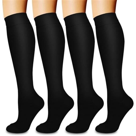 4 Pairs Compression Socks for Women and Men -Best Support for Running, Nursing - Picture 8 of 8